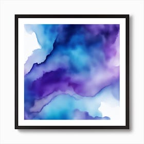 Beautiful purple pink abstract background. Drawn, hand-painted aquarelle. Wet watercolor pattern. Artistic background with copy space for design. Vivid web banner. Liquid, flow, fluid effect. 1 Art Print