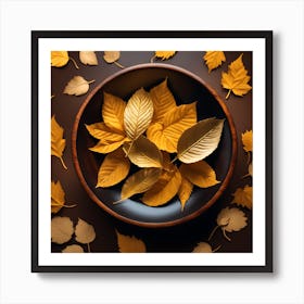 Autumn Leaves In A Bowl Art Print