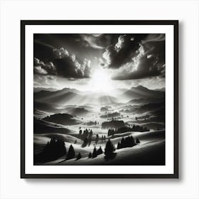 Black And White Landscape 4 Art Print