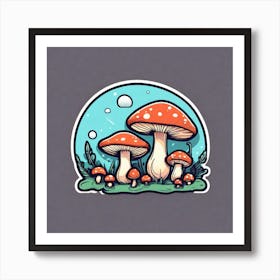 Mushrooms In The Meadow Art Print