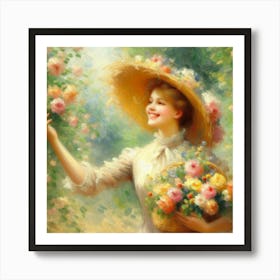 Roses In The Garden Art Print