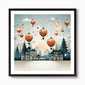 Hot Air Balloons In The Sky Art Print