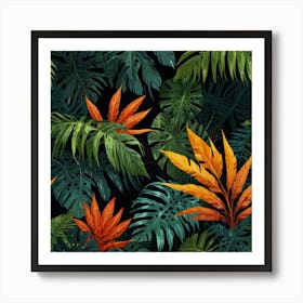 Seamless Tropical Pattern Art Print