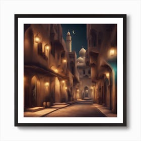 Arabic Street At Night 2 Art Print