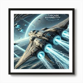 A High Tech, Sci Fi Scene Showing The Cascade Sove Converted Art Print