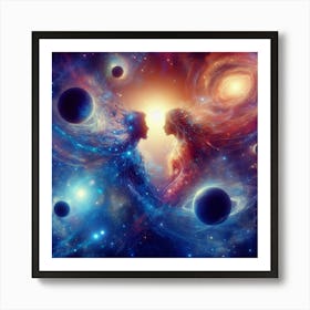 Two Lovers In Space 1 Art Print