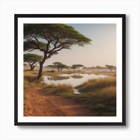 African Landcap 0 Art Print