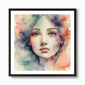 Watercolor Of A Girl 39 Art Print