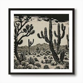 Cactus In The Desert Art Print