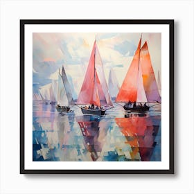 Sailing Dreams: Tapestry of Tranquility Art Print