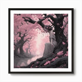 907605 Dryad In The Cherry Blossom Woods 3 Art Print