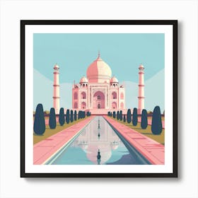 A Taj Mahal In Agra Minimal Illustration 1719953609 4 Art Print