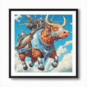 Bull On The Sky Art Print