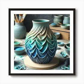 Ceramics flower vase Art Print
