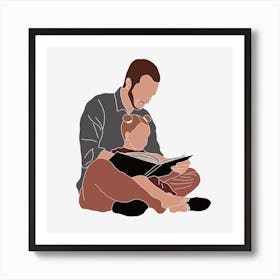 Father Reading To His Daughter Art Print