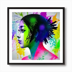 Woman in vivid Color  Art Print