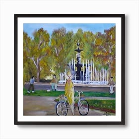 Fountain In The Park Mendoza Argentina Art Print