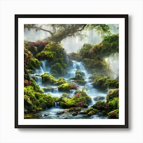 Waterfall In The Forest 3 Art Print