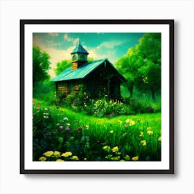 Old Church In The Woods Art Print