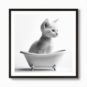 Kitten In A Bathtub Art Print