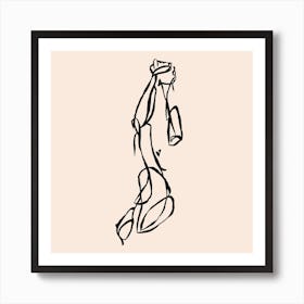 Stretch Square Ink Drawing Art Print