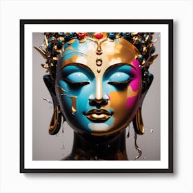 Abstract Buddha's face artwork Art Print