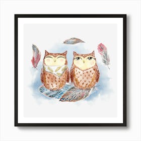 Two Owls Art Print