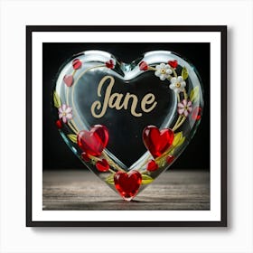 Jane Heart Art Print