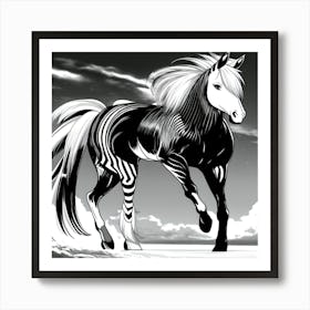 Zebra Horse Art Print