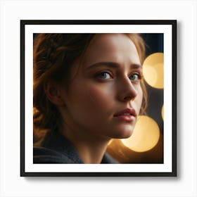 Portrait of a sad young woman Art Print