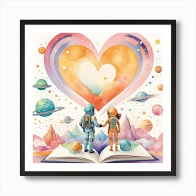 Heart Of Space vintage retro sci-fi art Art Print