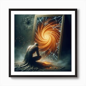 Man Looking At A Mirror Art Print