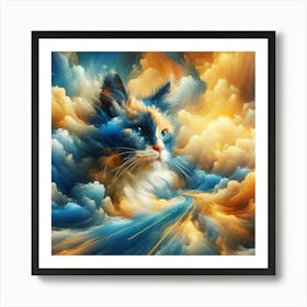 Cat In The Clouds 2 Art Print