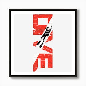 Vintage Distressed Scuba Diving T Dive Art Print