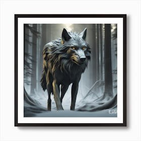 Wolf In The Woods 56 Art Print