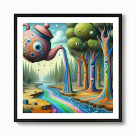 Teapot In The Forest 1 Art Print