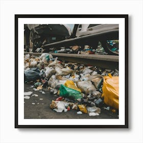 Garbage On The Train Tracks Art Print