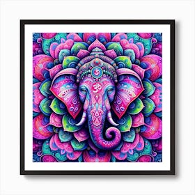 Elephant Mandala 1 Art Print
