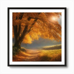 Autumn Tree In The Forest Art Print