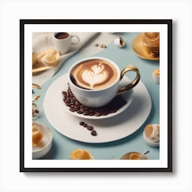 Gold Cup Of Coffee 2 Art Print