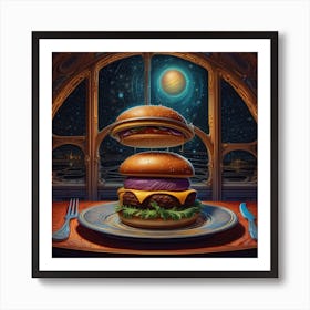 Burger On A Plate 68 Art Print