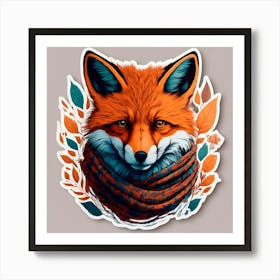 Fox In Scarf 1 Art Print