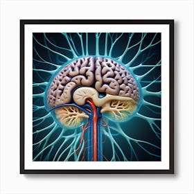 Brain With Blood Vessels 5 Art Print