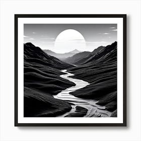 Black And White Landscape Art Print