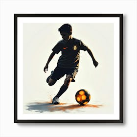 Soccer Player Kicking A Ball 1 Art Print