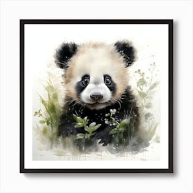 Panda Bear watecolor Art Print