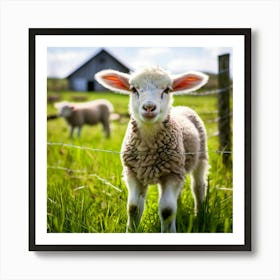 Grass Husbandry Friendly Pasture Day Many Fauna Country Rural Little Green Farm Cute Ho (2) Art Print