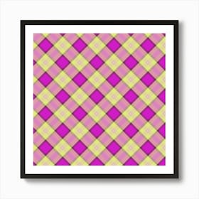 Pink And Yellow Plaid Art Print