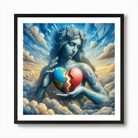 Earth In A Broken Heart 2 Art Print