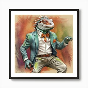 Lizard In A Suit 5 Art Print